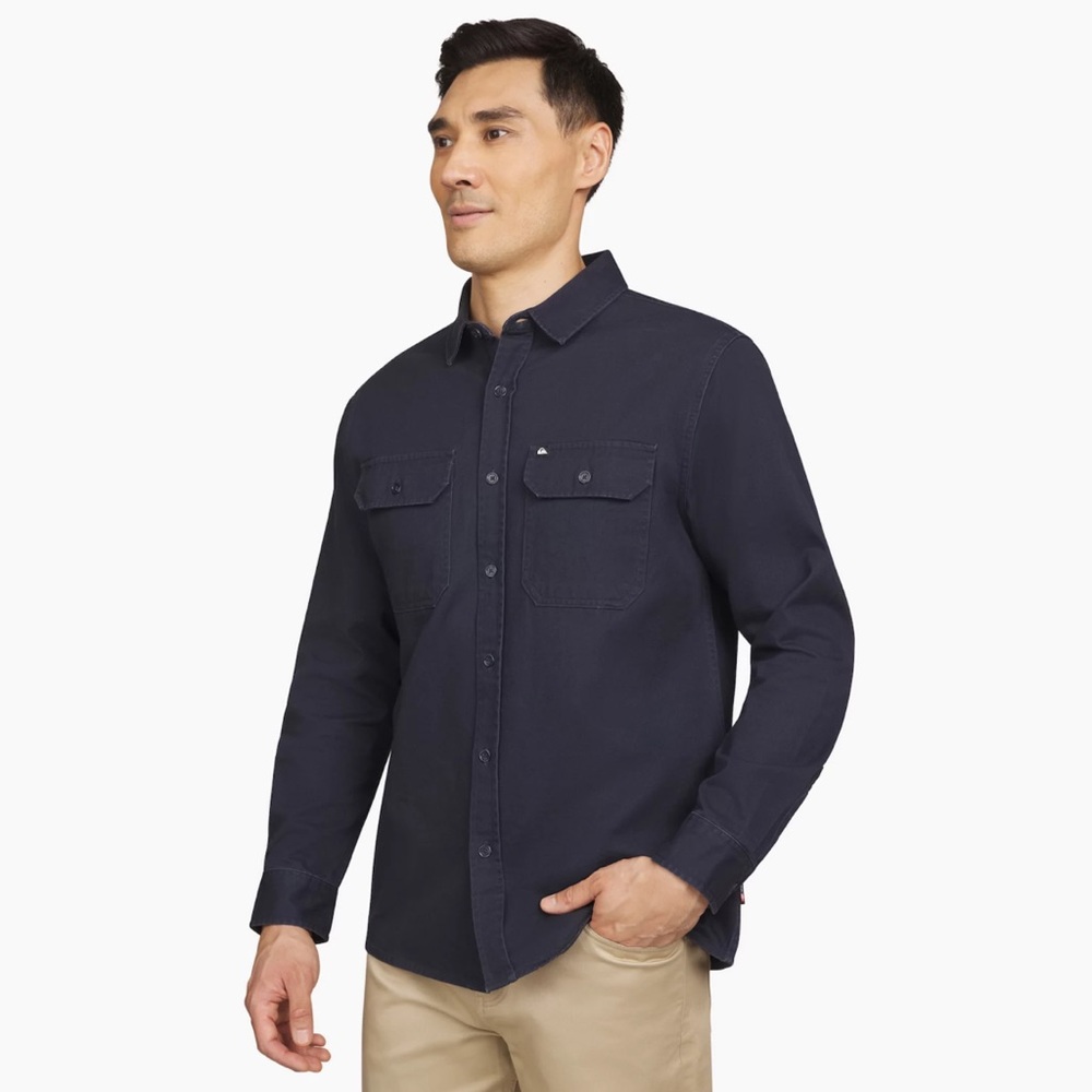 NWT! Men's Quiksilver Long Sleeve Button Down Overshirt - Picture 3 of 11